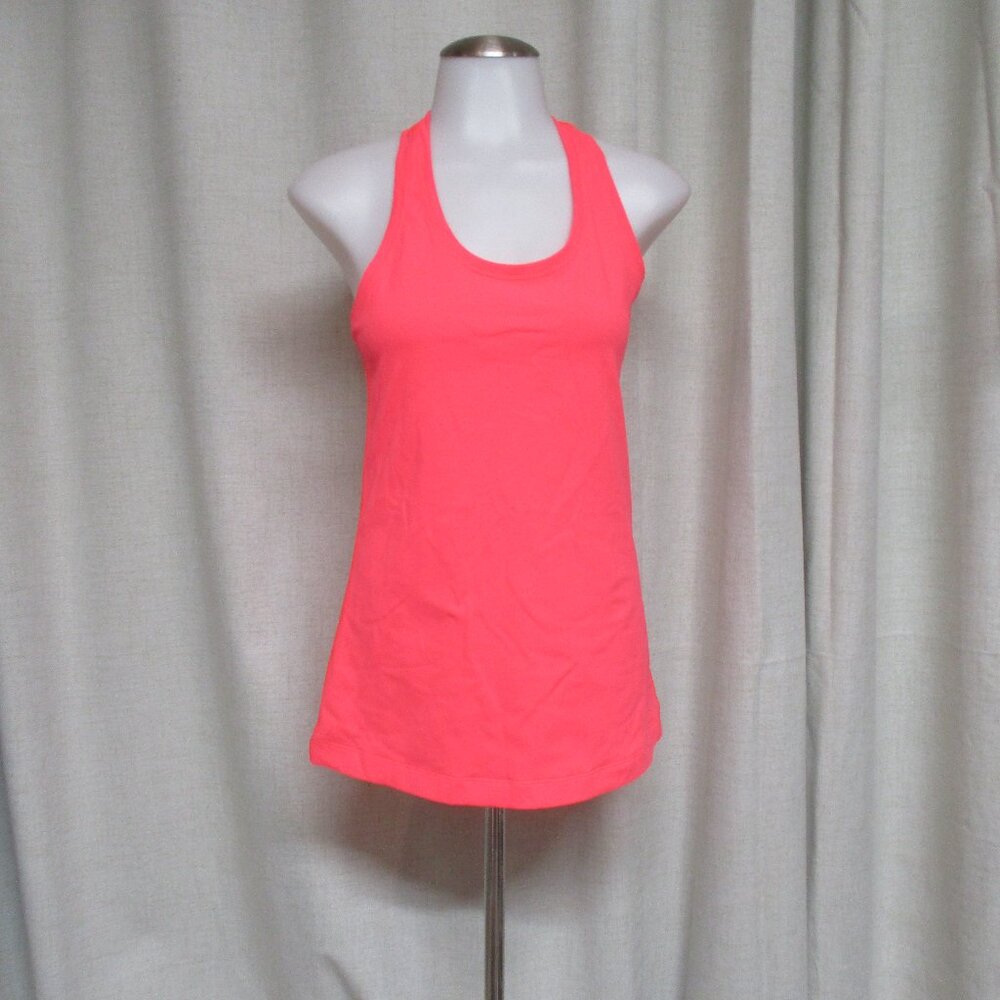 LULULEMON neon pink orange racerback stretch athletic tank top shirt